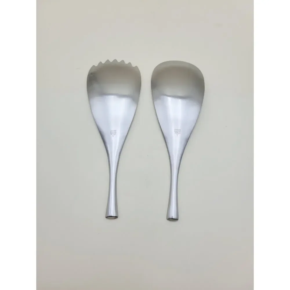 Dansk Jhq Salad Server Set 9.5 Inch Silver Stainless Steel Serving Vintage